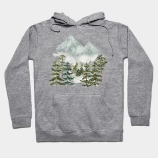 Watercolor Mountain View Hoodie